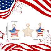 Metal Enamel Charms (5 Pieces) USA Flag 18x15x1.5 MM Multicolor Alloy Pendants For America Keychains Jewellery Making Decoration Crafts
